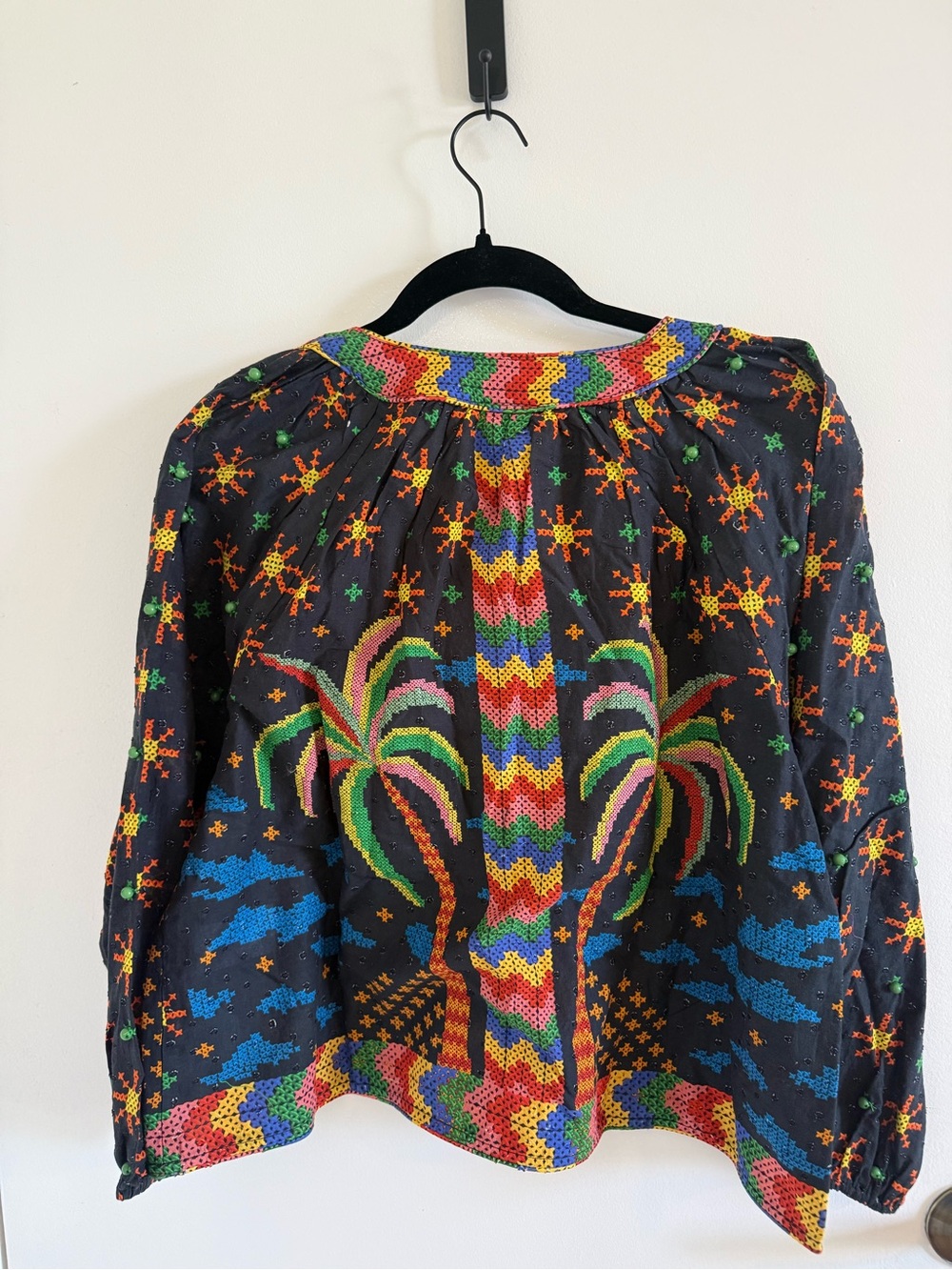 Farm Rio Black Macaw Night Blouse - Picture 3 of 6